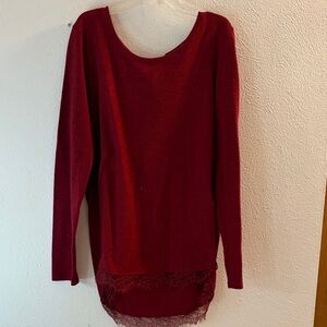 LC Lauren Conrad Red Off-the-Shoulder Sweater